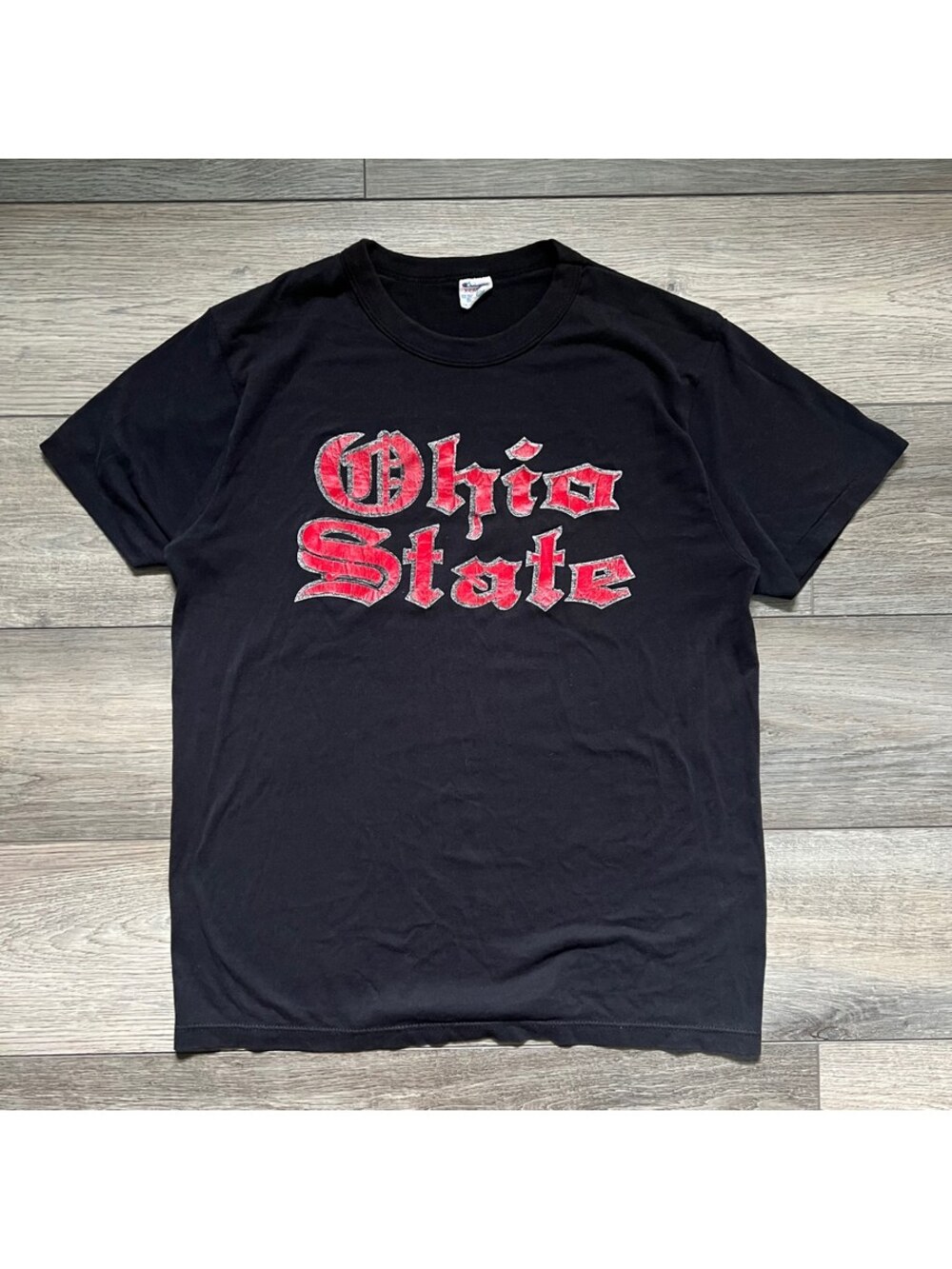 Vintage Champion XL Ohio State Gothic Old English Tee Shirt Single Stitch USA